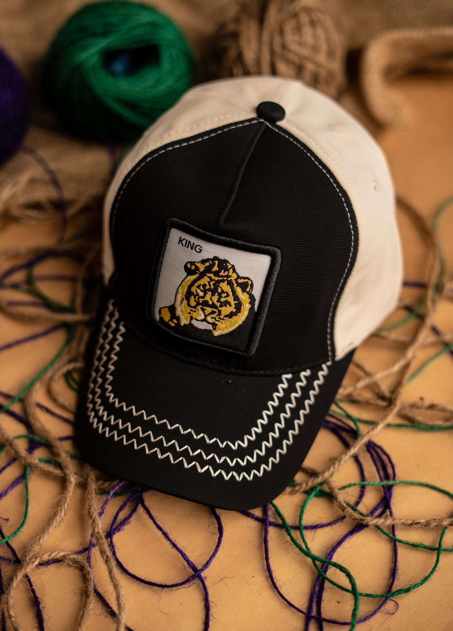 Black Multi Lion Cap