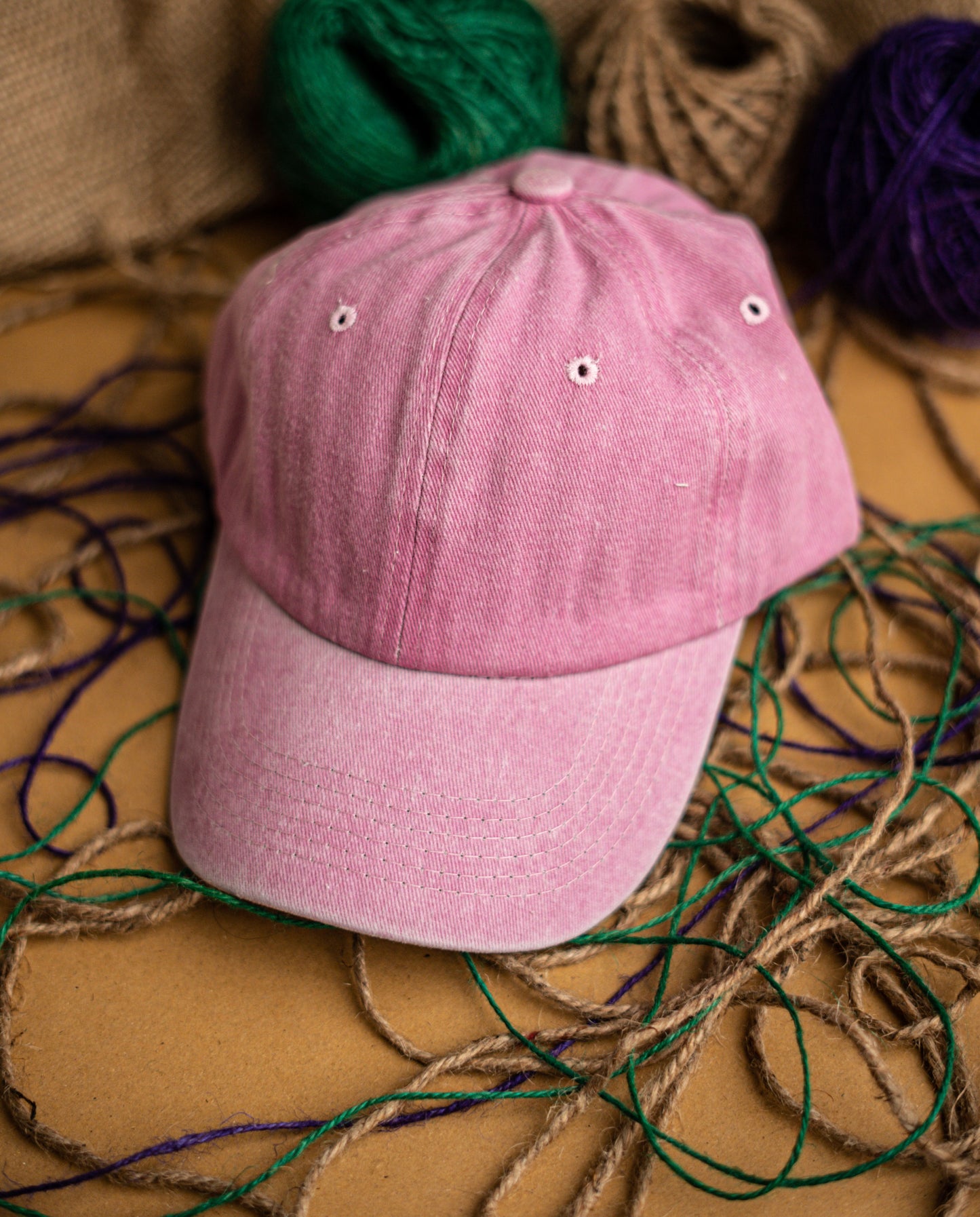 Pink Washed Denim Cap