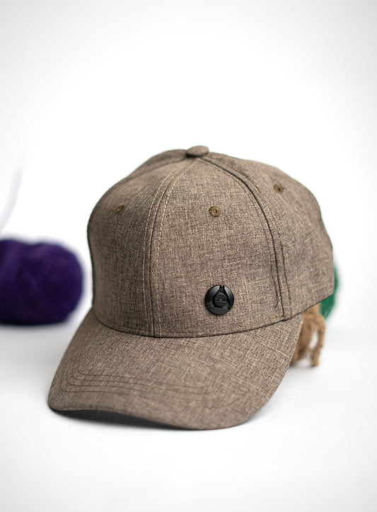 Light Brown Button Premium Cap