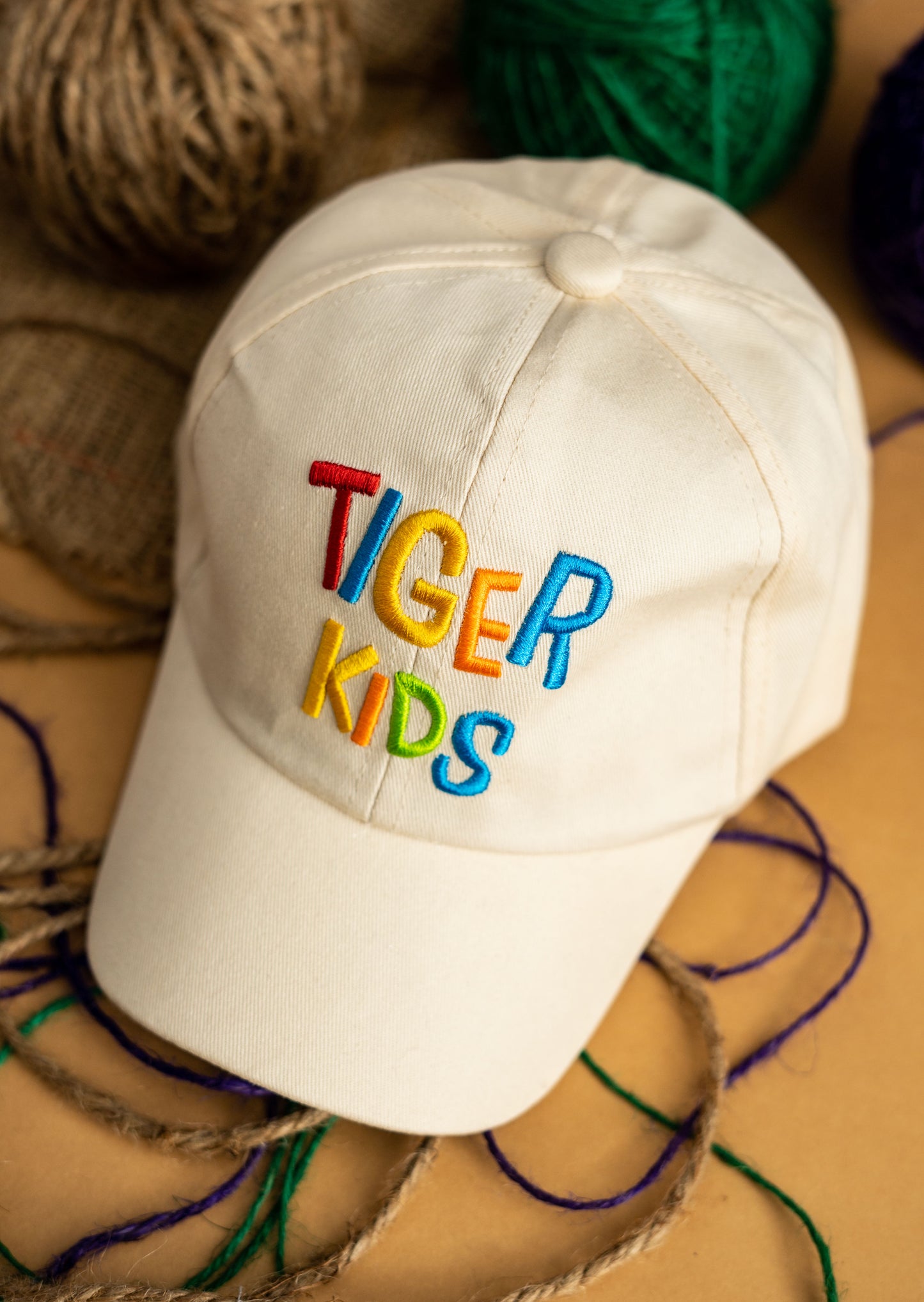 Biege Tiger Kids Cap