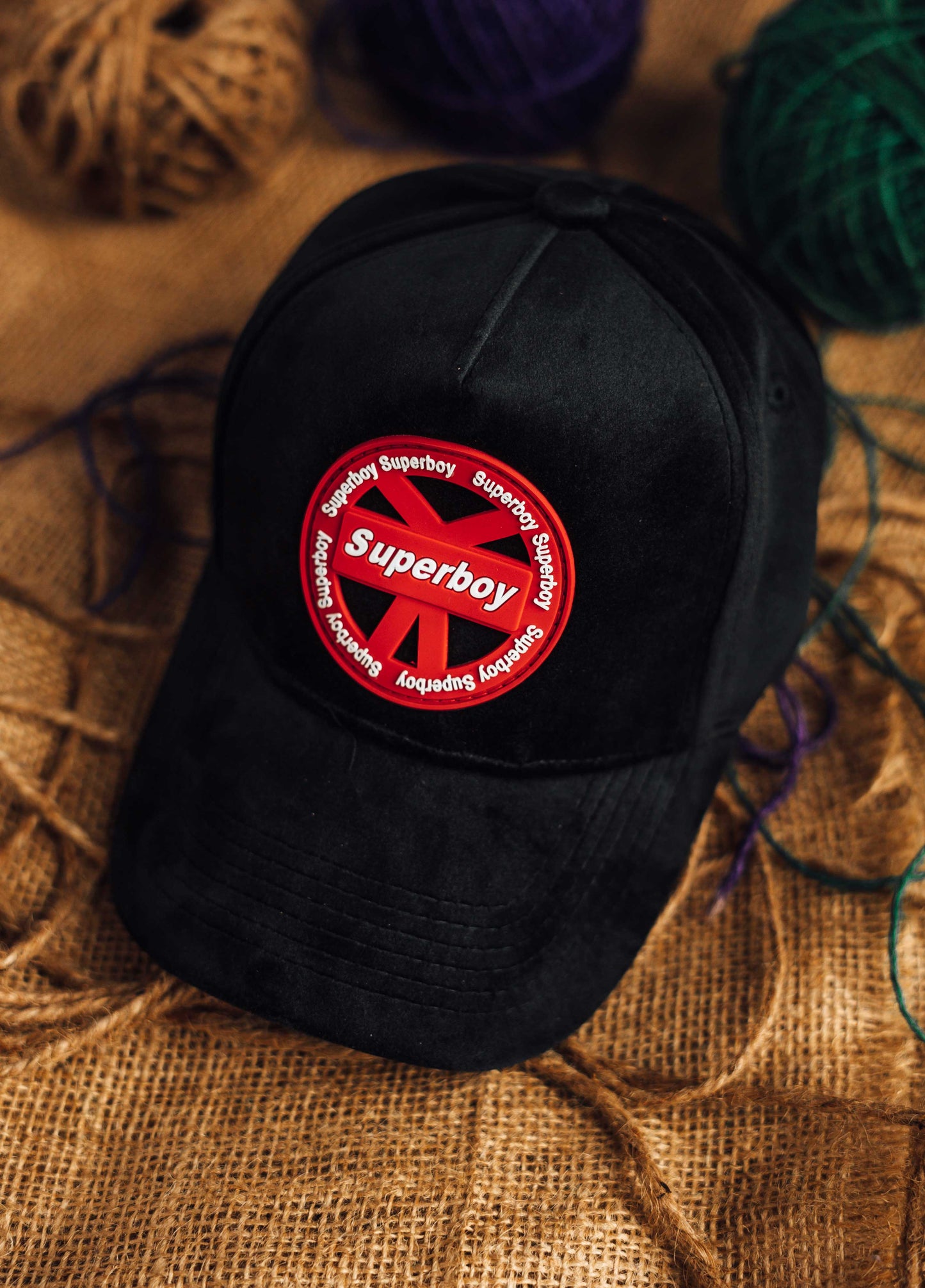 Black Superboy Suede Cap