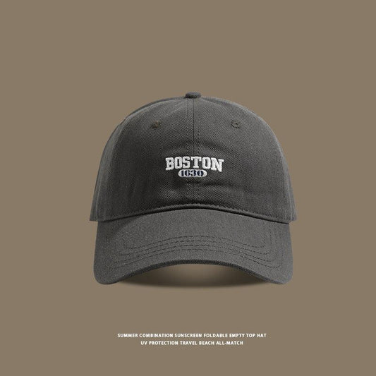 Grey Boston premium denim cap