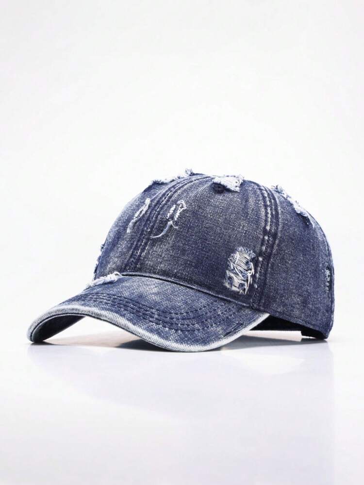 Bluish Ripped denim cap
