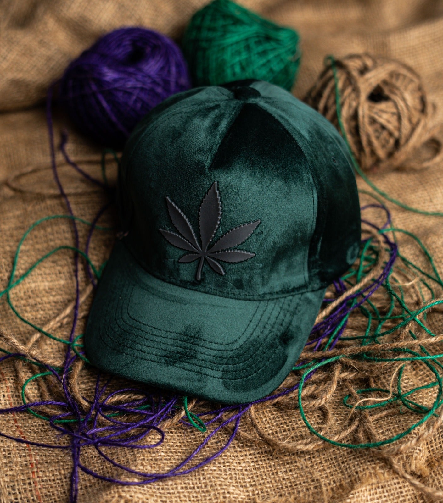 Green suede premium cap
