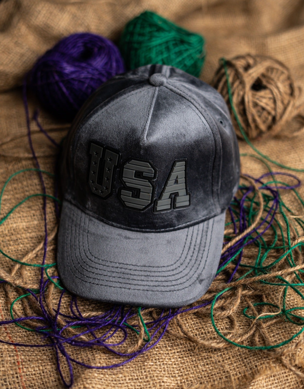 Grey USA Suede Cap