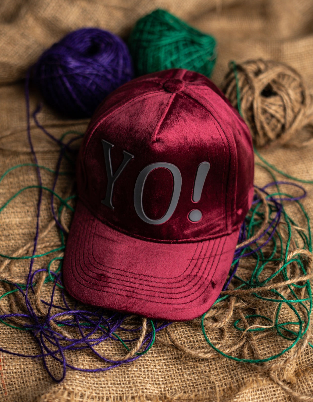 Maroon YO Suede Cap