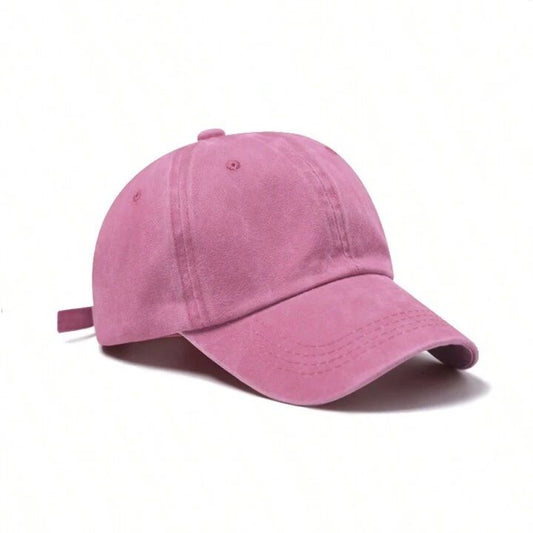 Plain Pink Washed Denim Cap