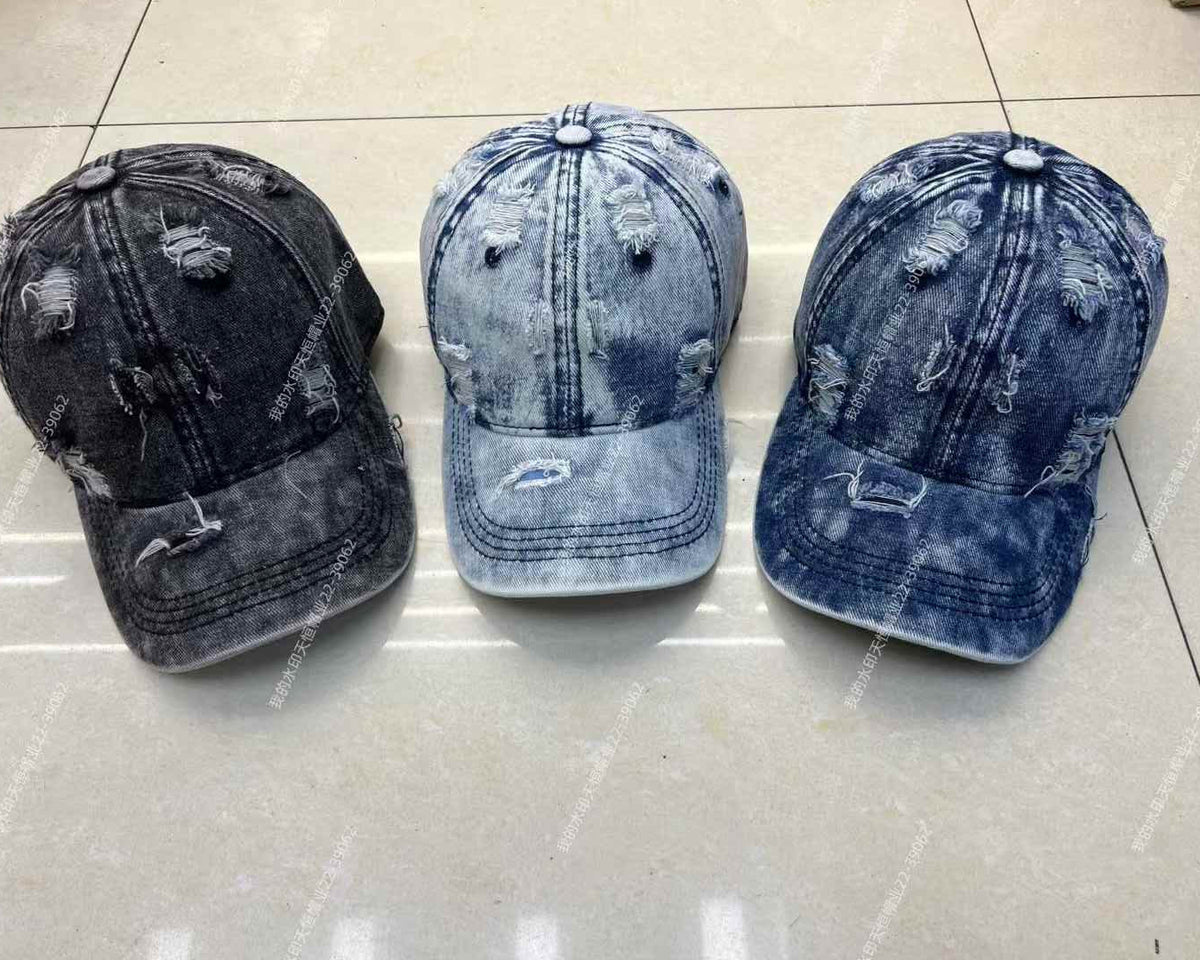 Damage denim cap
