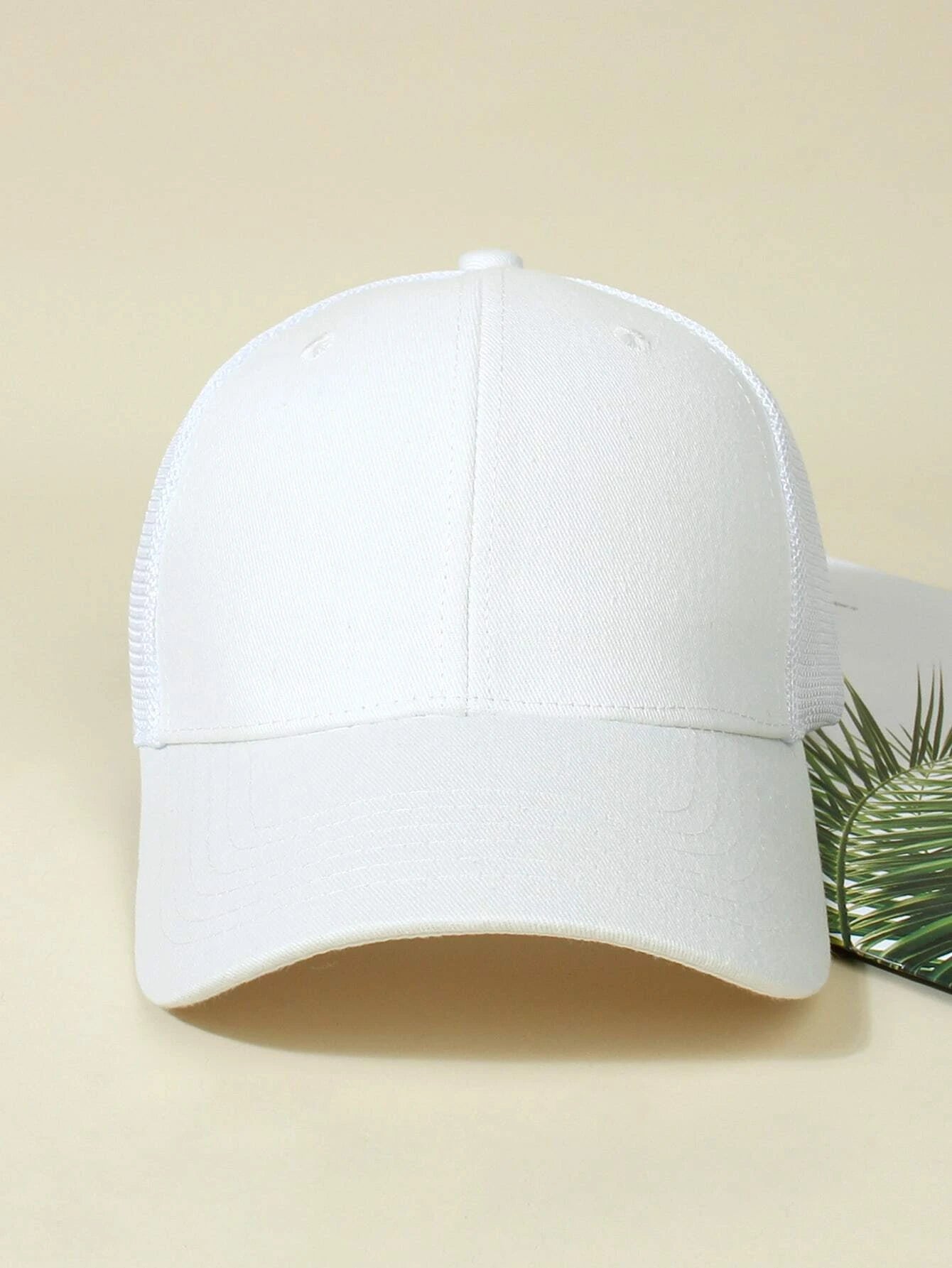 Magic Plain Fitted Baseball Cap – White, Men's Acrylic