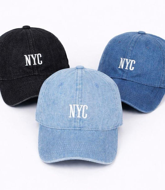 NYC denim cap - combo of 2