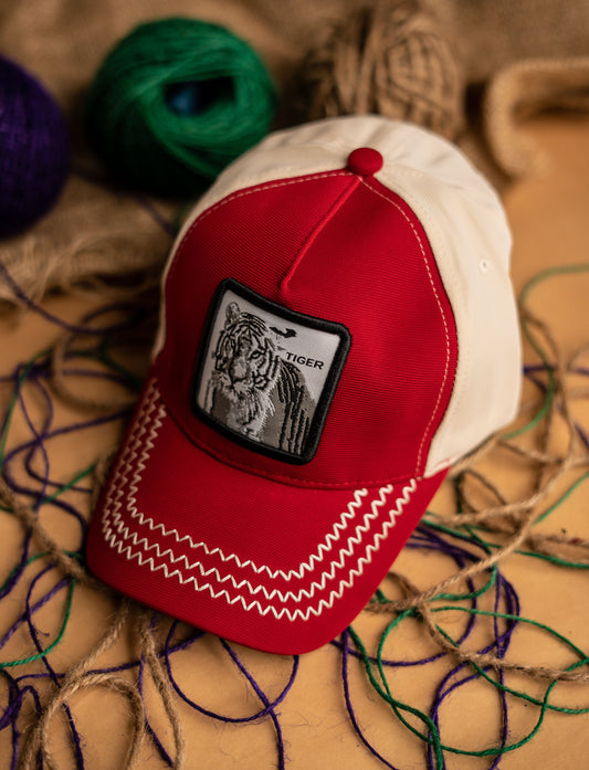 Red Multi Tiger Cap