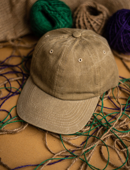 Brown Washed Denim Cap