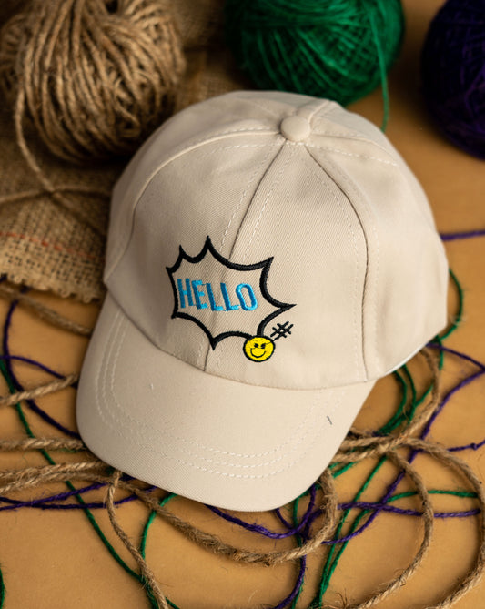 Biege Hello Kids Cap