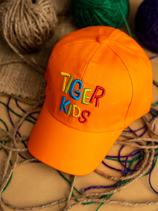 Orange Tiger Kids Cap