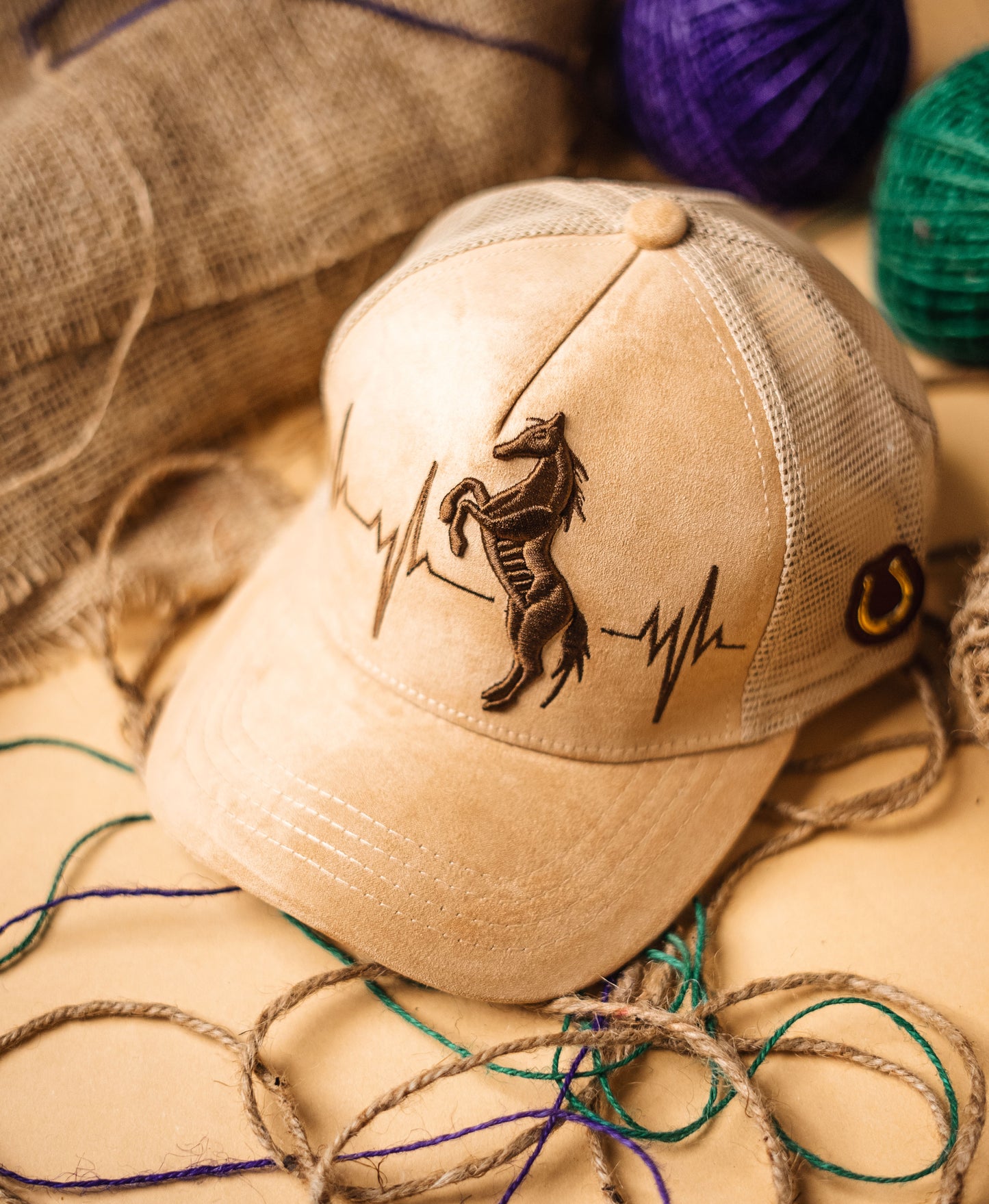 Biege Horse Premium Suede Cap