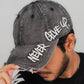 Grey NGU ripped denim cap