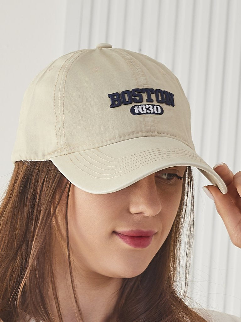 Beige Boston premium denim cap