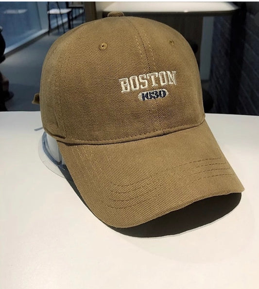 Brown Boston denim cap