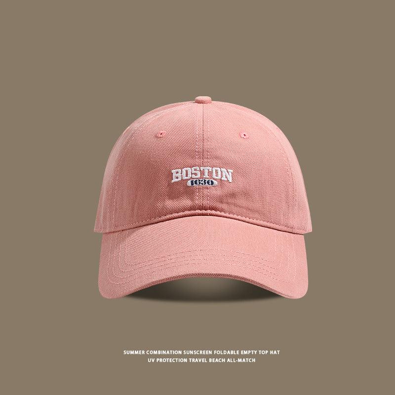 Pink Boston denim cap