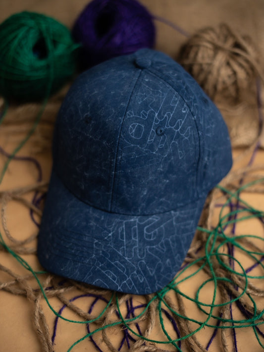 Navy blue textured Cap