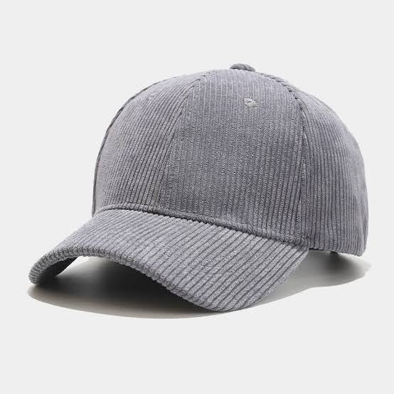 Grey corduroy cap