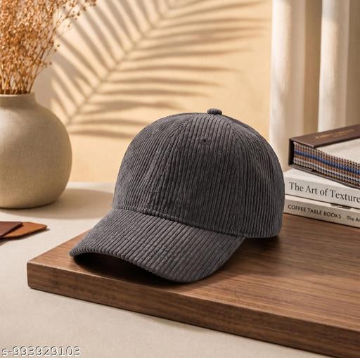 Grey corduroy cap