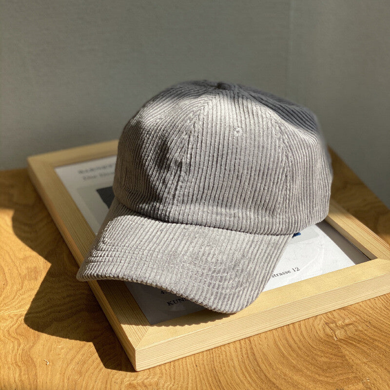 Grey corduroy cap