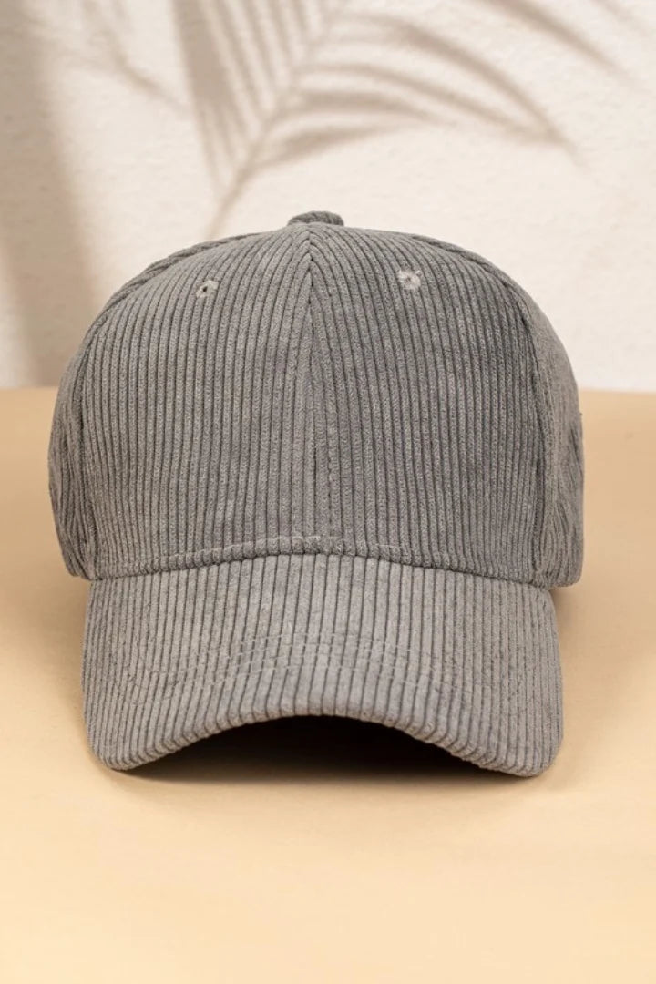 Grey corduroy cap