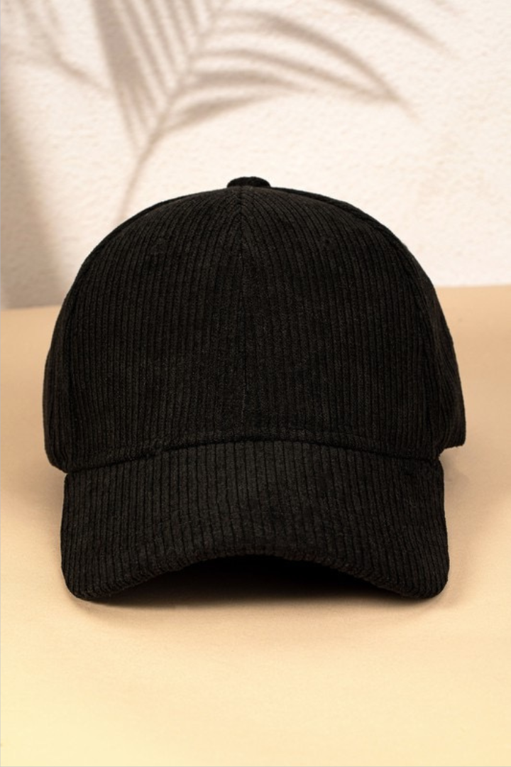 Black corduroy premium cap