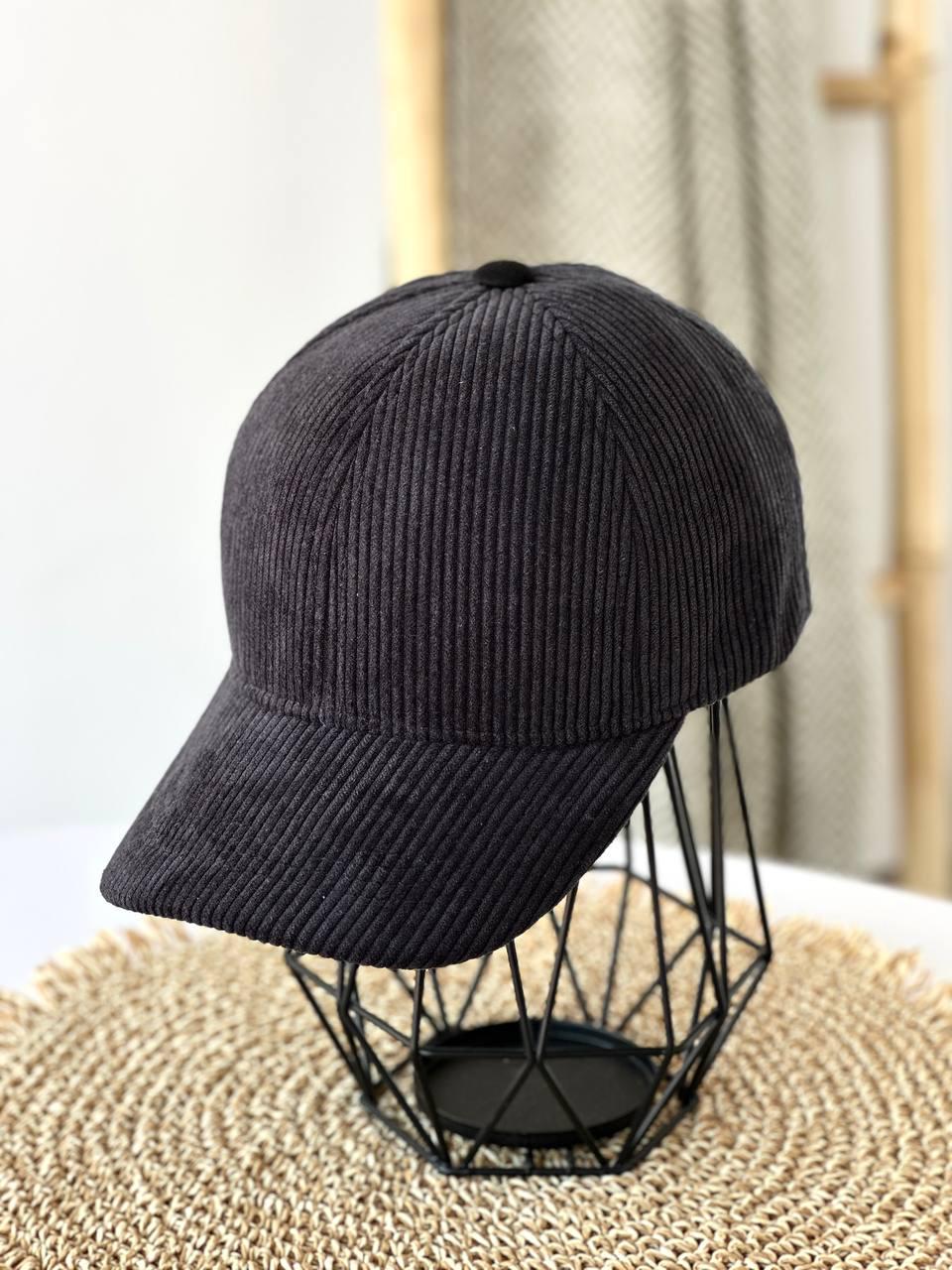 Black corduroy premium cap