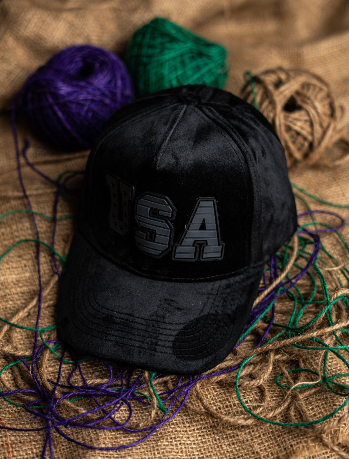 Black USA Suede Cap