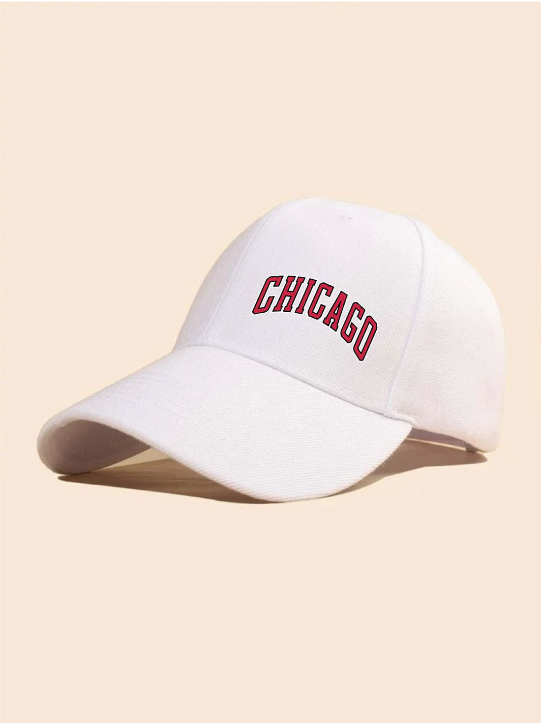 White Chic Printed Cap – Caps Club