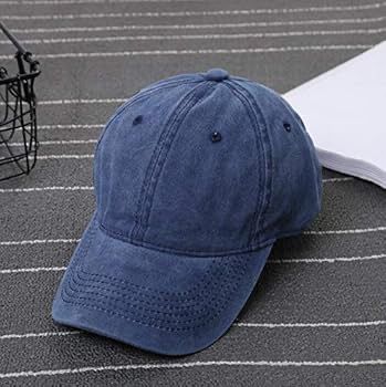 Plain Blue Washed Denim Cap