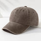 Plain Brown Washed Denim Cap