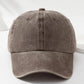 Plain Brown Washed Denim Cap