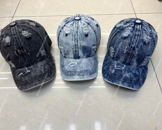 Damage denim cap